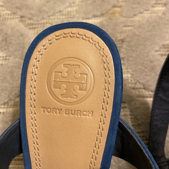 Tory Burch Palermo blue suede two tone strappy sandals - size 7 👡 - Picture 3 of 11